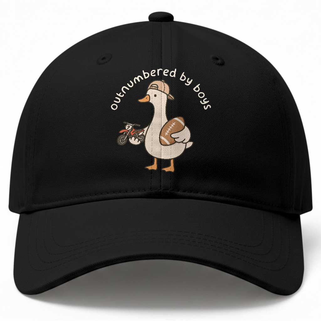 Outnumbered By Boys Funny Mom Goose Baseball Cap TS11 Print Your Wear