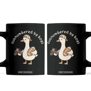 Outnumbered By Boys Funny Mom Goose Coffee Mug TS11 Black Print Your Wear