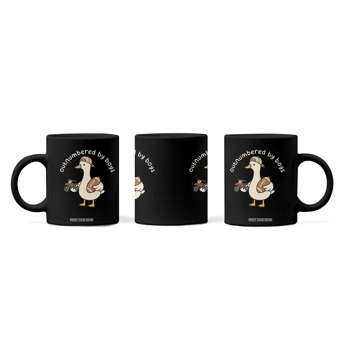Outnumbered By Boys Funny Mom Goose Coffee Mug TS11 Print Your Wear