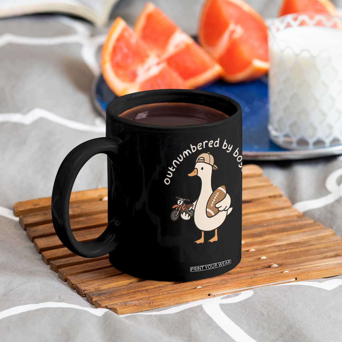 Outnumbered By Boys Funny Mom Goose Coffee Mug TS11 Print Your Wear