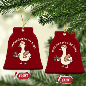 Outnumbered By Boys Funny Mom Goose Ceramic Ornament TS11 Print Your Wear