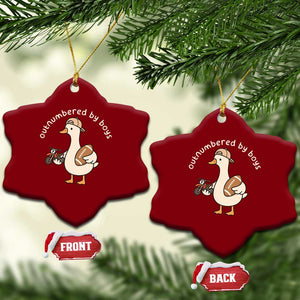 Outnumbered By Boys Funny Mom Goose Ceramic Ornament TS11 Print Your Wear