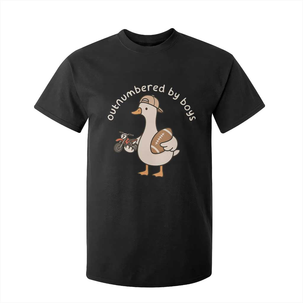 Outnumbered By Boys Funny Mom Goose T Shirt For Kid TS11 Black Print Your Wear