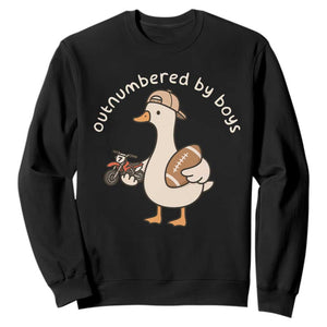 Outnumbered By Boys Funny Mom Goose Sweatshirt TS11 Black Print Your Wear