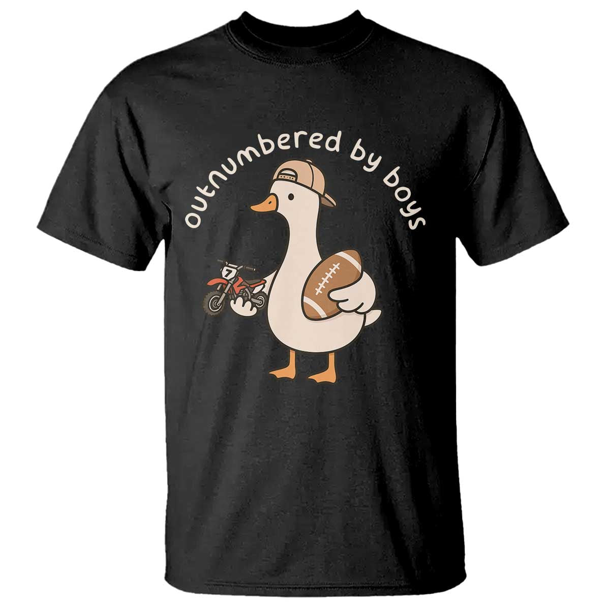 Outnumbered By Boys Funny Mom Goose T Shirt TS11 Black Print Your Wear