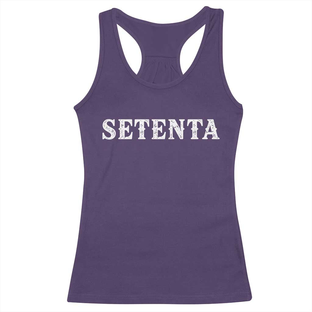 Spanish Mexican 70th Birthday Racerback Tank Top Setenta 40 Years Old Bday TS11 Purple Print Your Wear
