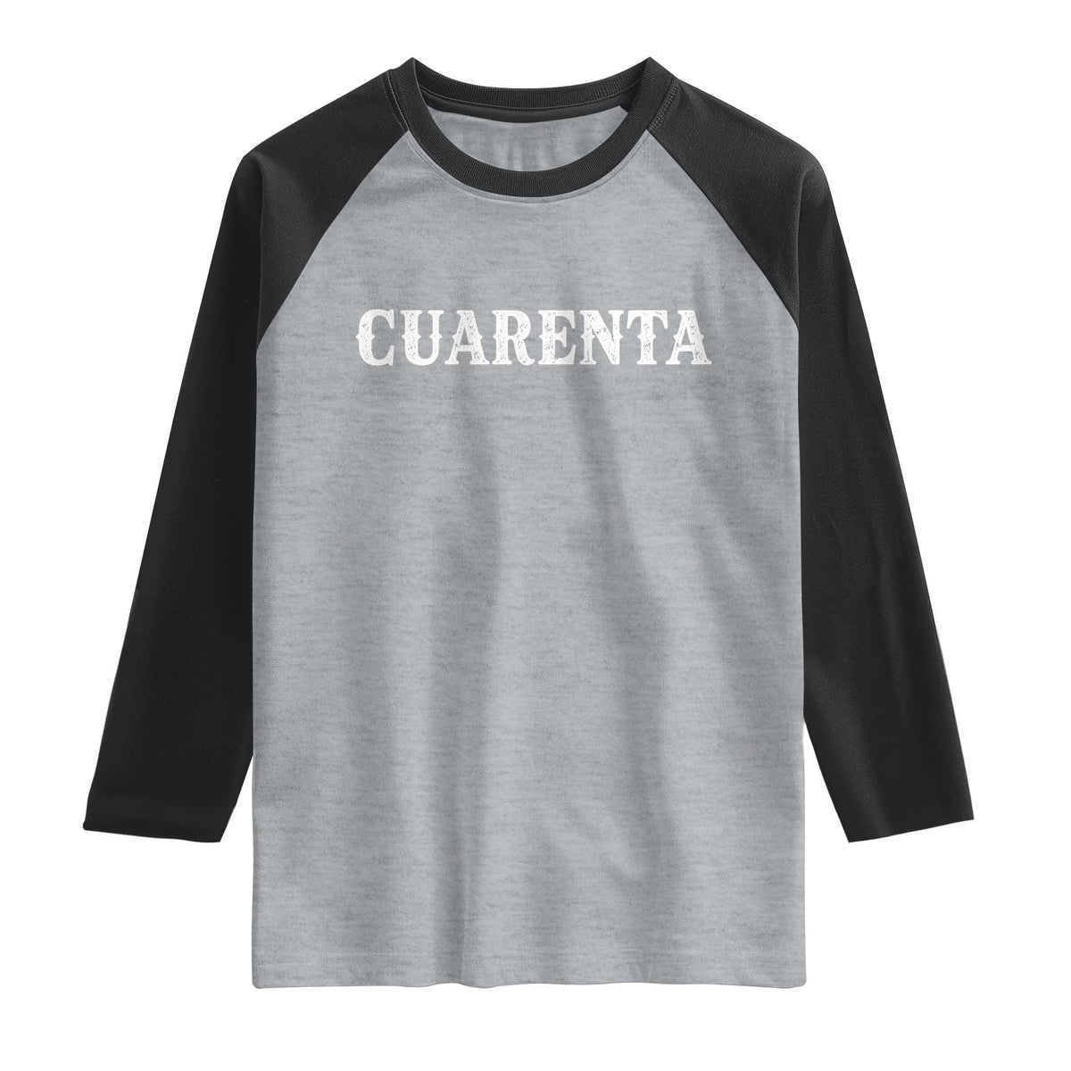 Spanish Mexican 40th Birthday Raglan Shirt Cuarenta 40 Years Old Bday TS11 Heather Gray Black Print Your Wear