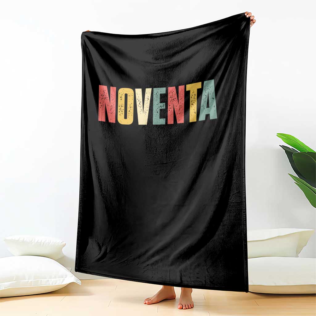 90th Birthday Noventa Throw Blanket Spanish Mexican 90 Years Old Bday TS11 Print Your Wear