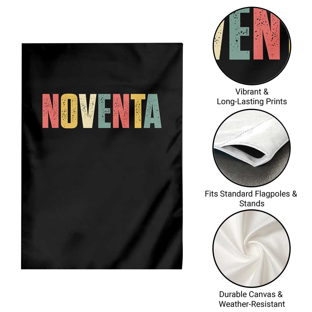 90th Birthday Noventa Garden Flag Spanish Mexican 90 Years Old Bday TS11 Print Your Wear