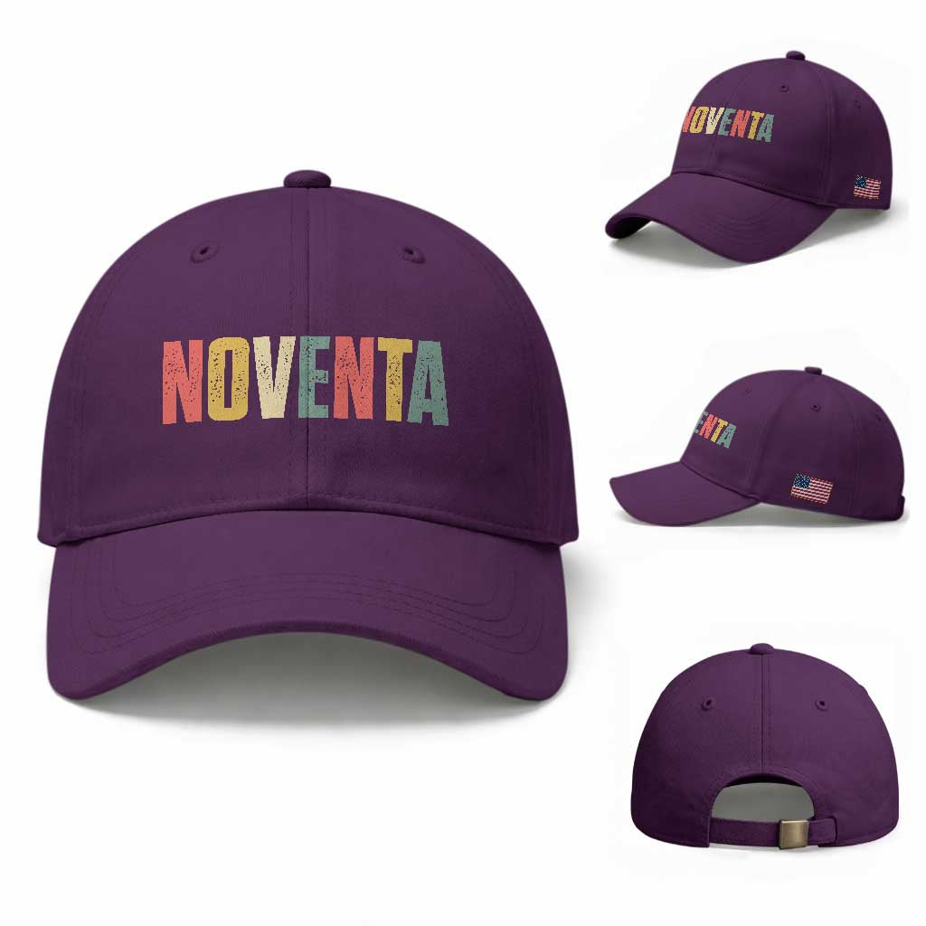 90th Birthday Noventa Baseball Cap Spanish Mexican 90 Years Old Bday TS11 Baseball Cap Universal Fit Purple Print Your Wear