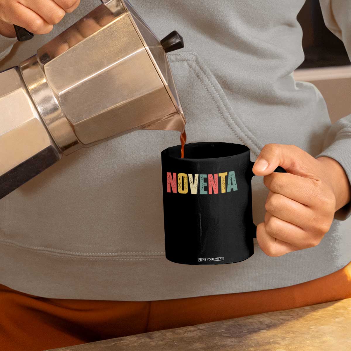 90th Birthday Noventa Coffee Mug Spanish Mexican 90 Years Old Bday TS11 Print Your Wear