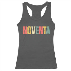 90th Birthday Noventa Racerback Tank Top Spanish Mexican 90 Years Old Bday TS11 Dark Heather Print Your Wear