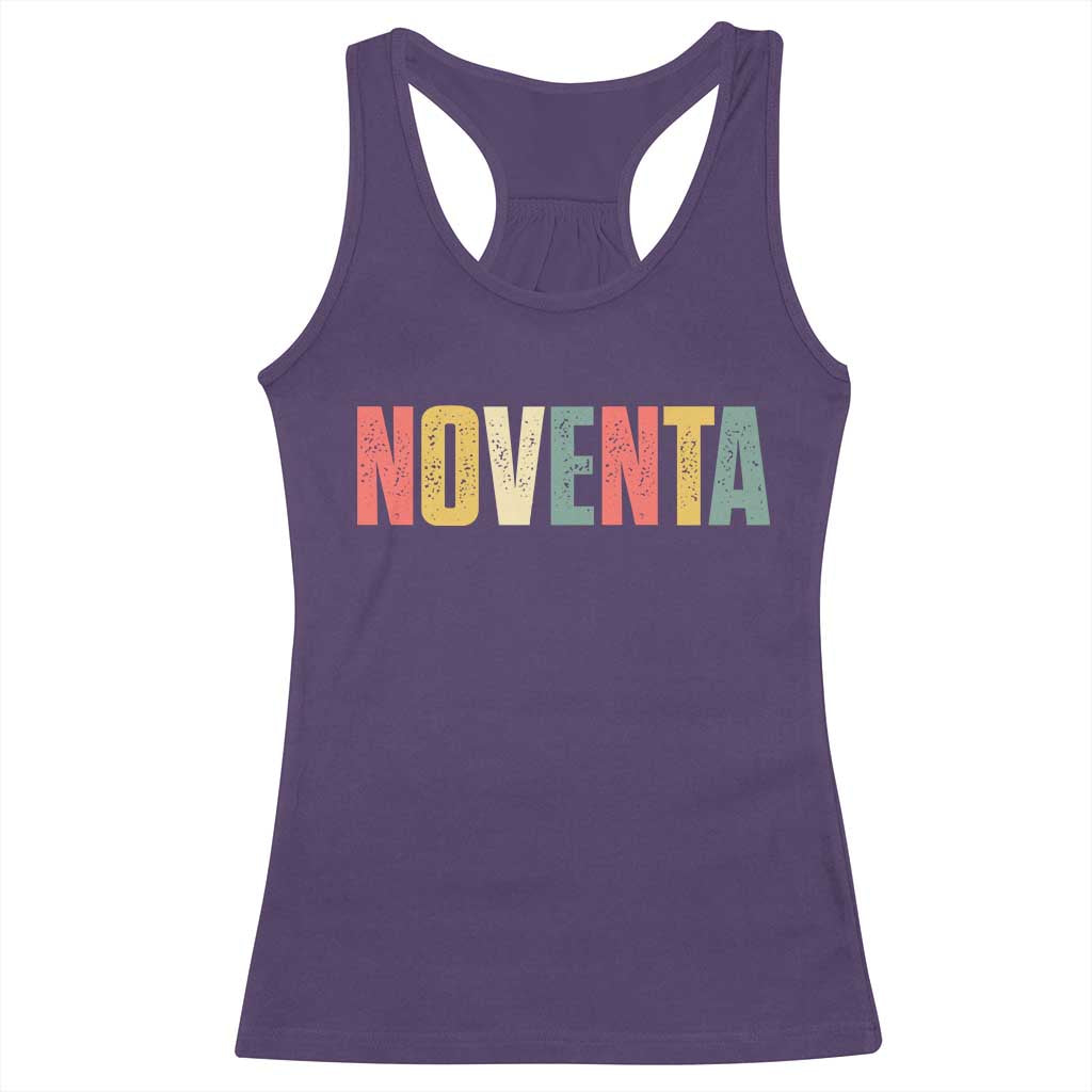 90th Birthday Noventa Racerback Tank Top Spanish Mexican 90 Years Old Bday TS11 Purple Print Your Wear
