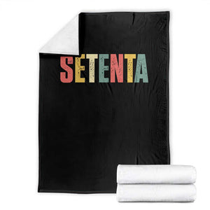 70th Birthday Setenta Throw Blanket Spanish Mexican 70 Years Old Bday TS11 Black Print Your Wear
