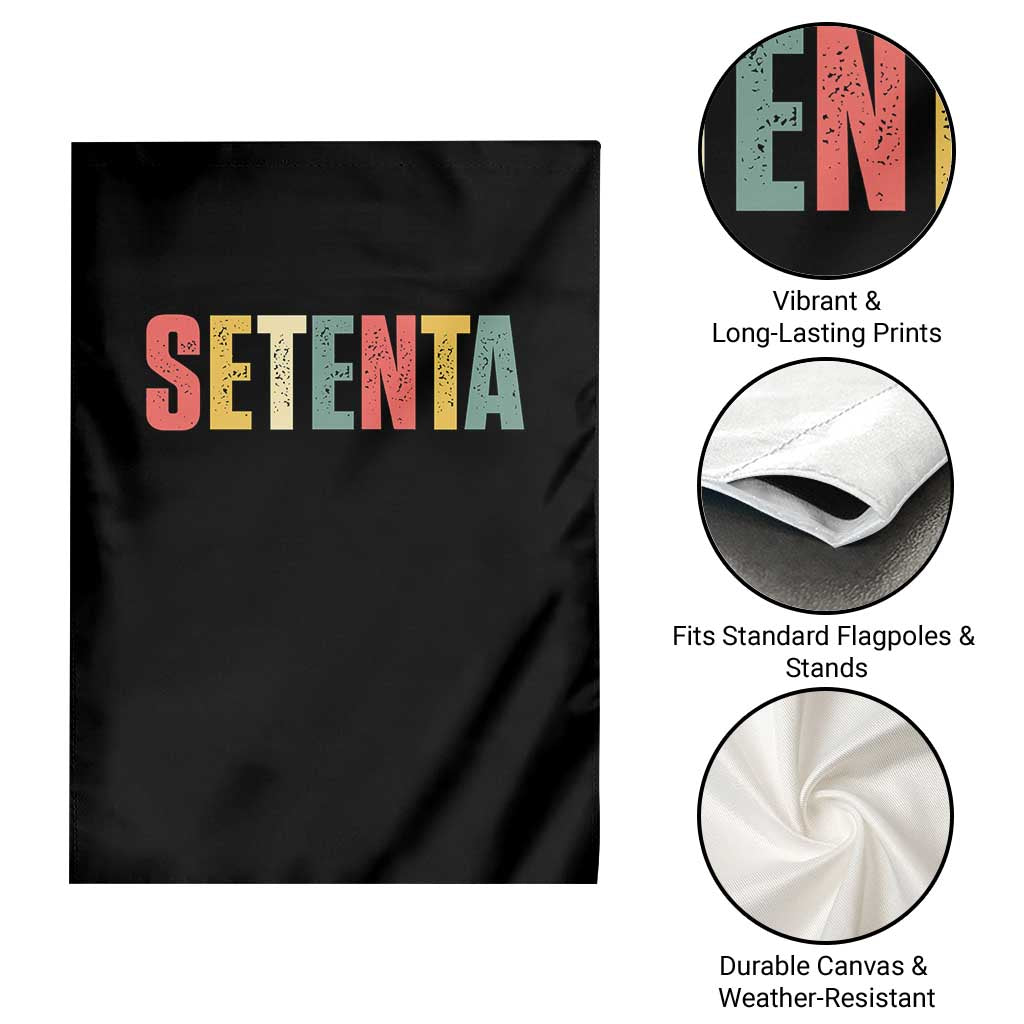 70th Birthday Setenta Garden Flag Spanish Mexican 70 Years Old Bday TS11 Print Your Wear