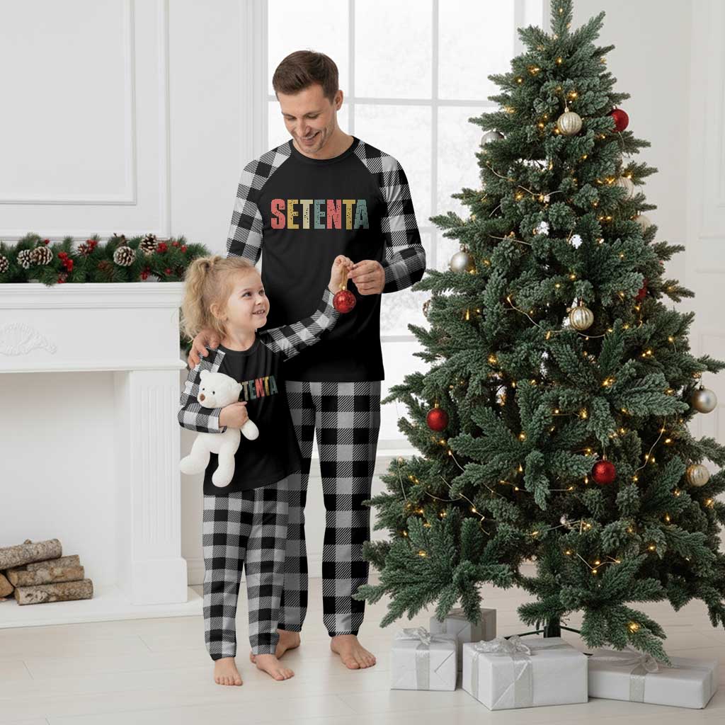 70th Birthday Setenta Plaid Pajama Set Spanish Mexican 70 Years Old Bday TS11 White Plaid Print Your Wear
