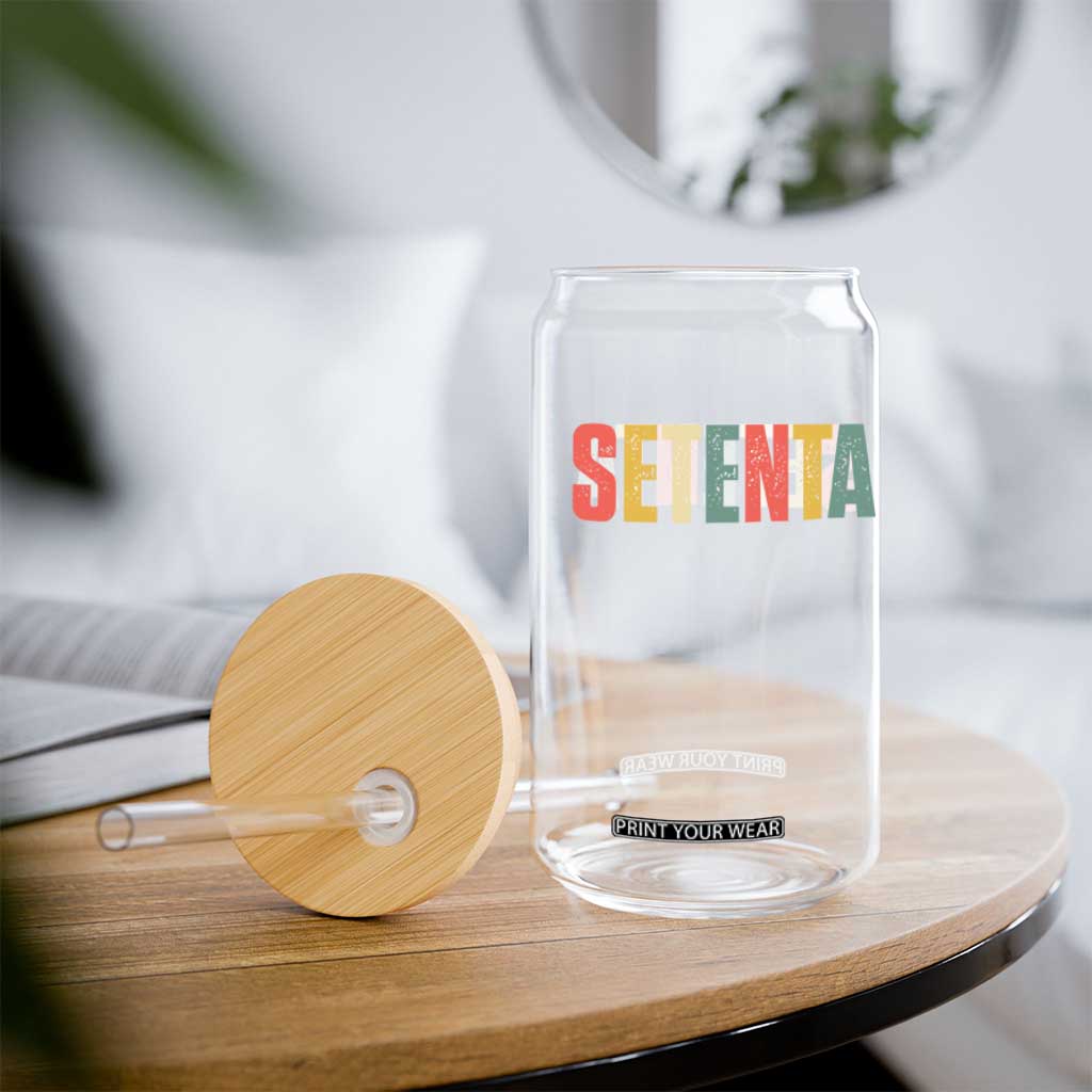 70th Birthday Setenta Glass Can Spanish Mexican 70 Years Old Bday TS11 Print Your Wear