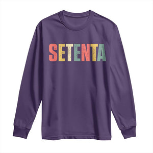 70th Birthday Setenta Long Sleeve Shirt Spanish Mexican 70 Years Old Bday TS11 Purple Print Your Wear