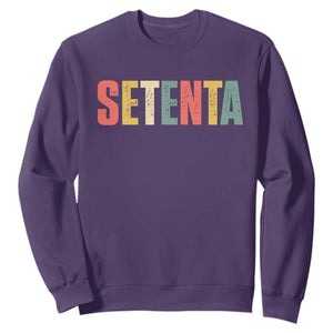 70th Birthday Setenta Sweatshirt Spanish Mexican 70 Years Old Bday TS11 Purple Print Your Wear