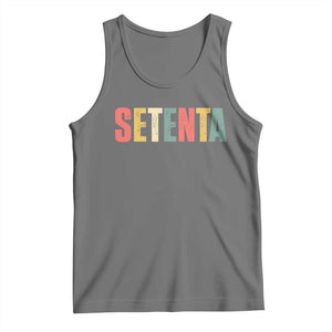 70th Birthday Setenta Tank Top Spanish Mexican 70 Years Old Bday TS11 Black Heather Print Your Wear