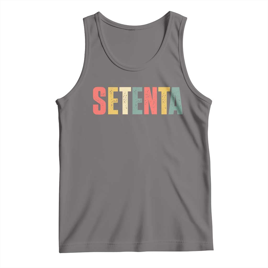 70th Birthday Setenta Tank Top Spanish Mexican 70 Years Old Bday TS11 Deep Heather Print Your Wear