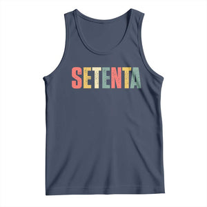 70th Birthday Setenta Tank Top Spanish Mexican 70 Years Old Bday TS11 Navy Print Your Wear