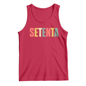 70th Birthday Setenta Tank Top Spanish Mexican 70 Years Old Bday TS11 Red Print Your Wear