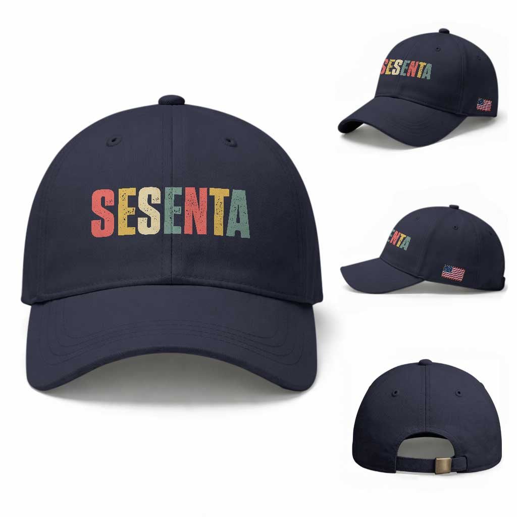 60th Birthday Sesenta Baseball Cap Spanish Mexican 60 Years Old Bday TS11 Baseball Cap Universal Fit Navy Print Your Wear