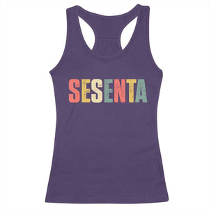 60th Birthday Sesenta Racerback Tank Top Spanish Mexican 60 Years Old Bday TS11 Purple Print Your Wear