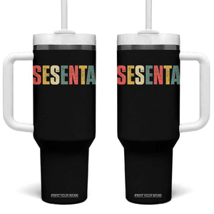 60th Birthday Sesenta Tumbler With Handle Spanish Mexican 60 Years Old Bday TS11 One Size: 40 oz Black Print Your Wear