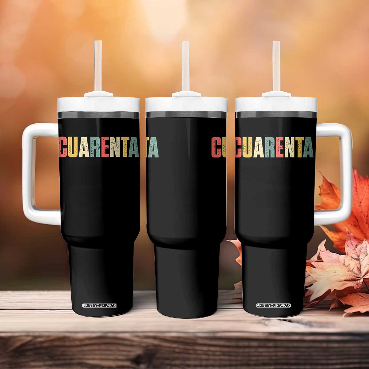 40th Birthday Cuarenta Tumbler With Handle Spanish Mexican 40 Years Old Bday TS11 Print Your Wear