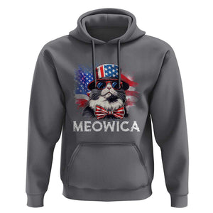 Funny 4th Of July Hoodie Meowica American Flag USA Cat TS11 Charcoal Print Your Wear