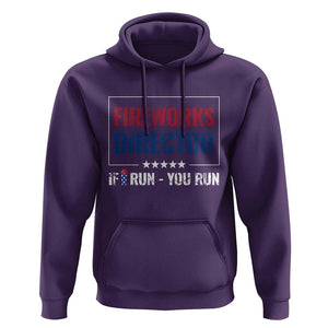 Funny 4th Of July Hoodie Fireworks Director If I Run You Run America Flag TS11 Purple Print Your Wear