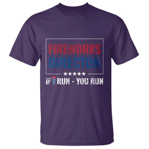 Funny 4th Of July T Shirt Fireworks Director If I Run You Run America Flag TS11 Purple Print Your Wear