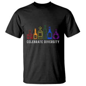 LGBTQ Pride T Shirt Celebrate Diversity LGBT Flag Wine Drinker TS11 Black Print Your Wear