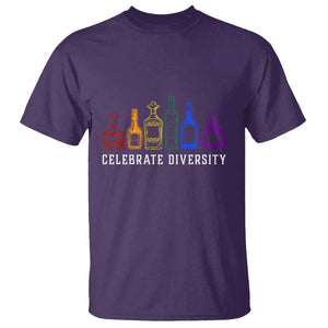 LGBTQ Pride T Shirt Celebrate Diversity LGBT Flag Wine Drinker TS11 Purple Print Your Wear