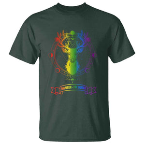 LGBTQ T Shirt Oh Deer I'm Queer Vintage Pride Lesbian Gay TS11 Dark Forest Green Print Your Wear