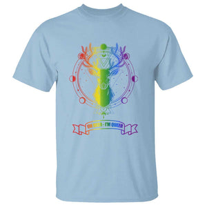 LGBTQ T Shirt Oh Deer I'm Queer Vintage Pride Lesbian Gay TS11 Light Blue Print Your Wear