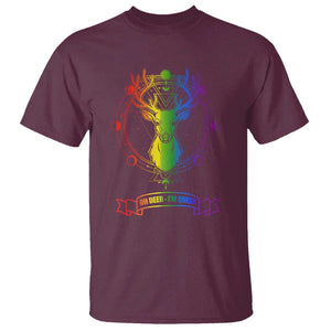 LGBTQ T Shirt Oh Deer I'm Queer Vintage Pride Lesbian Gay TS11 Maroon Print Your Wear