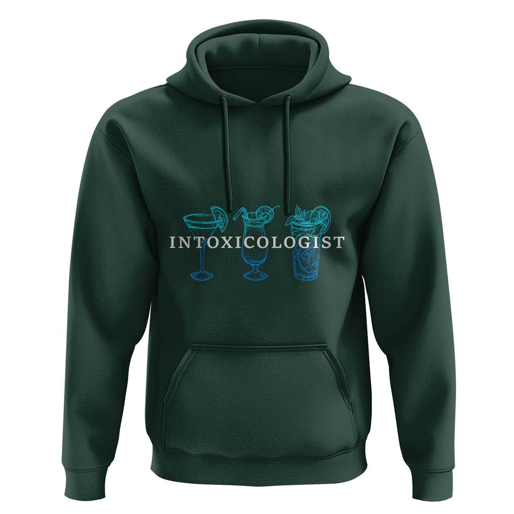 Funny Bartender Hoodie Intoxicologist Bartending Bar Pub Owner TS11 Dark Forest Green Print Your Wear