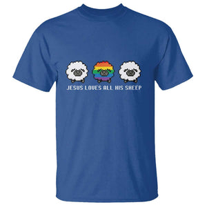 LGBTQ T Shirt Jesus Loves All His Sheep Gay Pride Woolly Sheep TS11 Royal Blue Print Your Wear