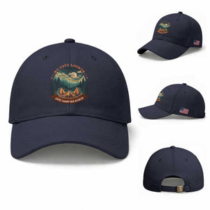 Funny No City Lights Just Campfire Nights Baseball Cap Camping Lover