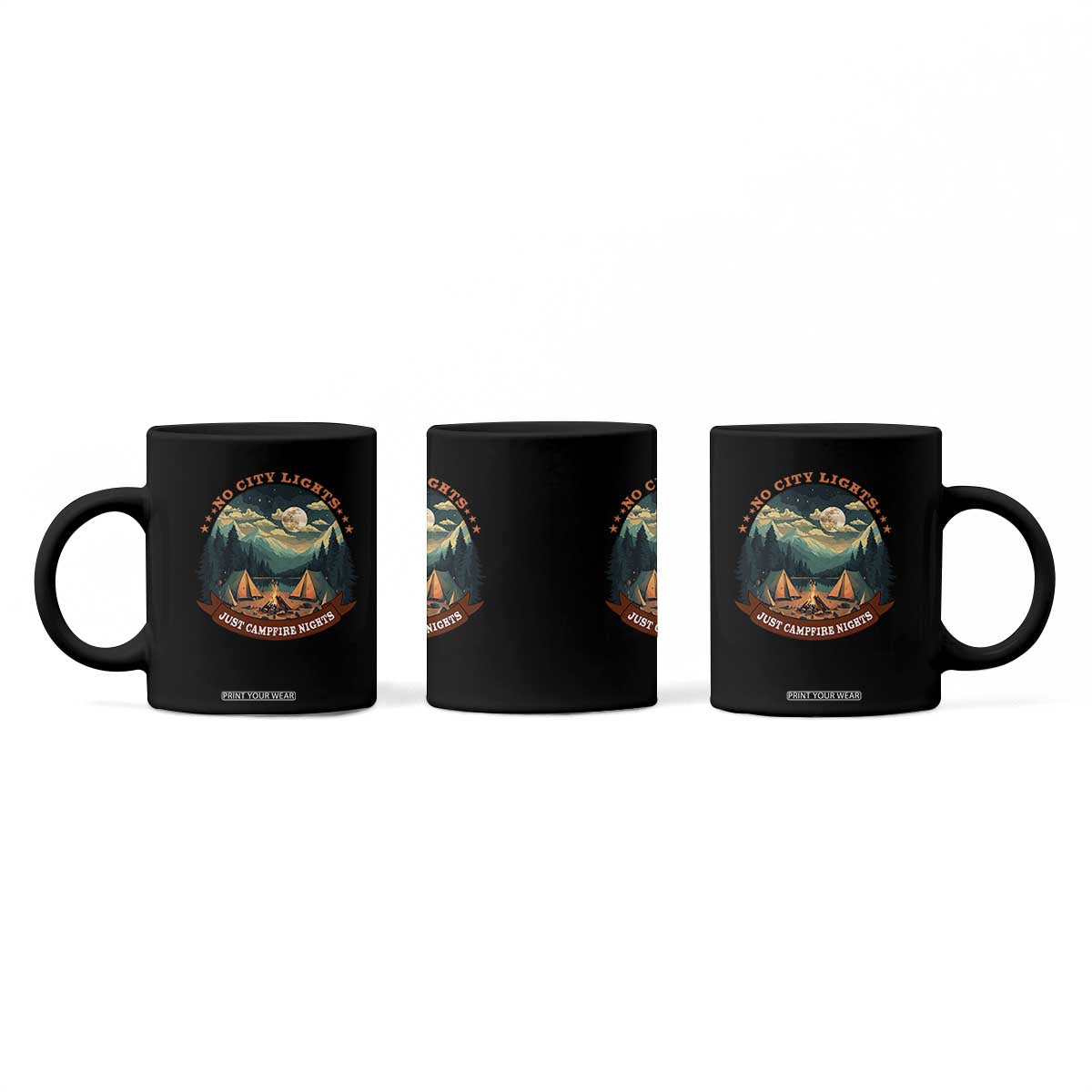 Funny No City Lights Just Campfire Nights Coffee Mug Camping Lover