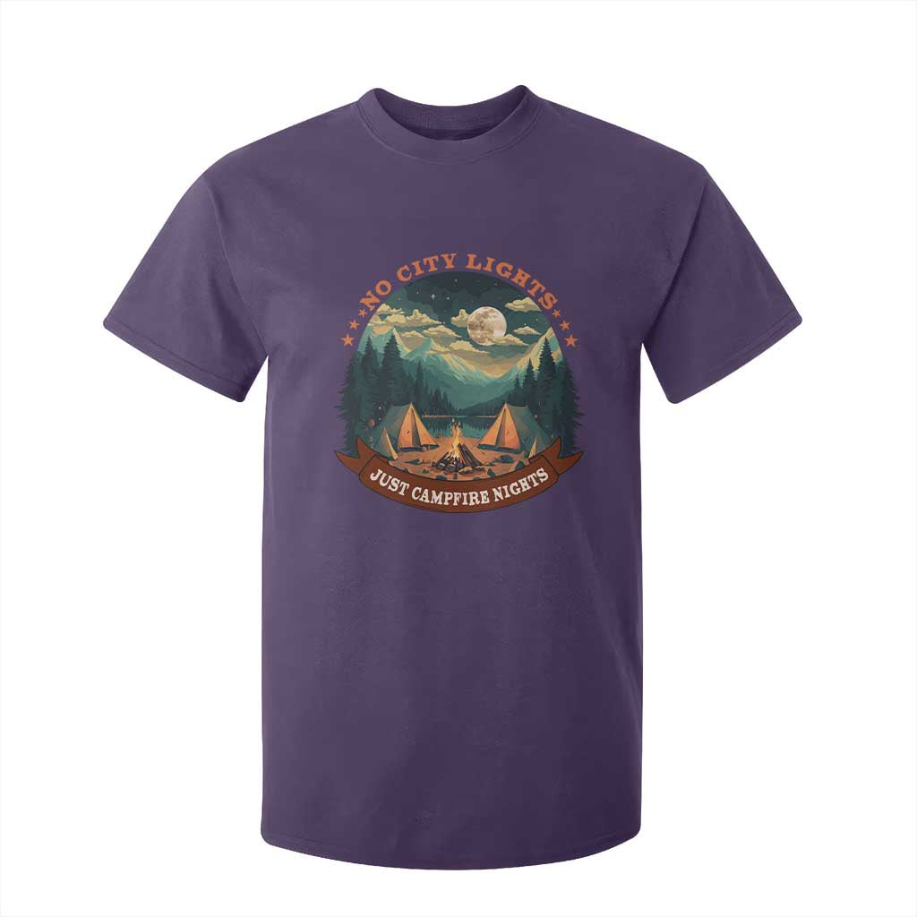 Funny No City Lights Just Campfire Nights T Shirt For Kid Camping Lover