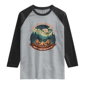 Funny No City Lights Just Campfire Nights Raglan Shirt Camping Lover