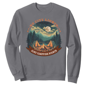 Funny No City Lights Just Campfire Nights Sweatshirt Camping Lover
