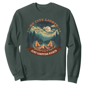 Funny No City Lights Just Campfire Nights Sweatshirt Camping Lover