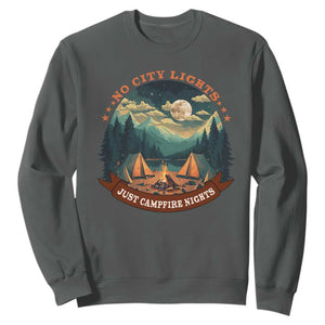 Funny No City Lights Just Campfire Nights Sweatshirt Camping Lover