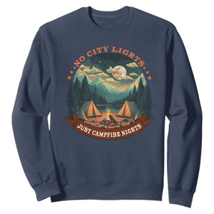 Funny No City Lights Just Campfire Nights Sweatshirt Camping Lover