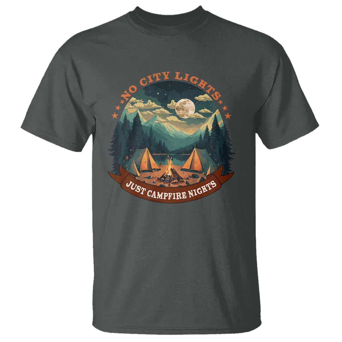 Funny No City Lights Just Campfire Nights T Shirt Camping Lover